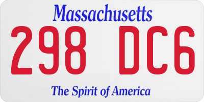 MA license plate 298DC6