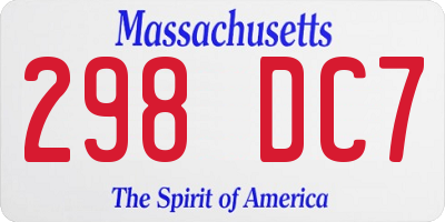 MA license plate 298DC7