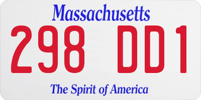 MA license plate 298DD1