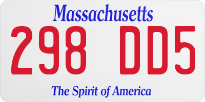 MA license plate 298DD5