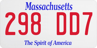 MA license plate 298DD7