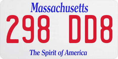 MA license plate 298DD8