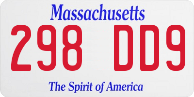 MA license plate 298DD9