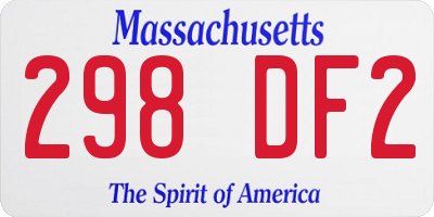 MA license plate 298DF2