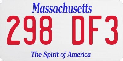 MA license plate 298DF3