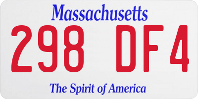 MA license plate 298DF4