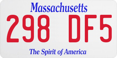MA license plate 298DF5