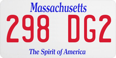 MA license plate 298DG2