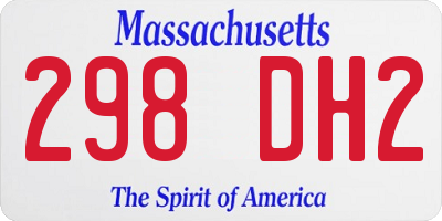 MA license plate 298DH2