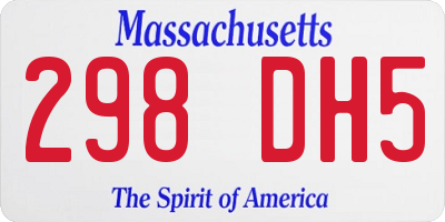 MA license plate 298DH5