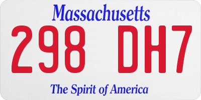 MA license plate 298DH7