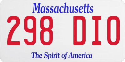 MA license plate 298DI0