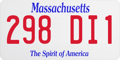 MA license plate 298DI1