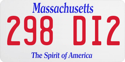 MA license plate 298DI2