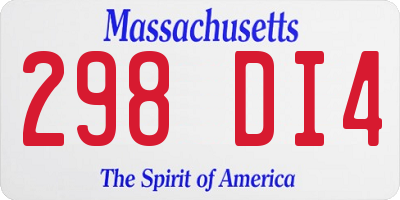 MA license plate 298DI4
