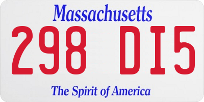 MA license plate 298DI5