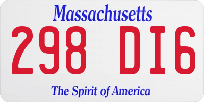 MA license plate 298DI6