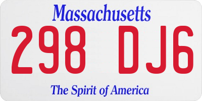 MA license plate 298DJ6