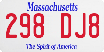 MA license plate 298DJ8