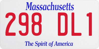 MA license plate 298DL1