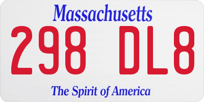 MA license plate 298DL8