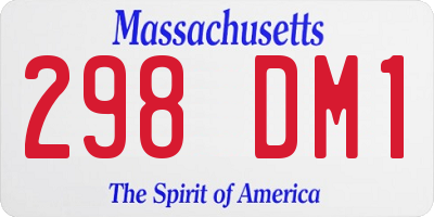 MA license plate 298DM1