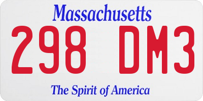 MA license plate 298DM3
