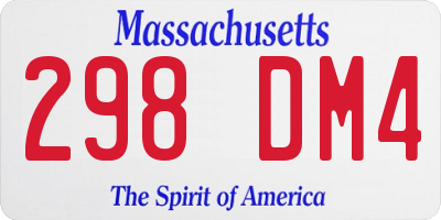 MA license plate 298DM4