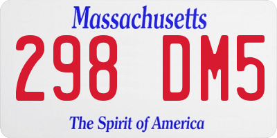 MA license plate 298DM5