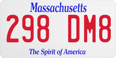 MA license plate 298DM8