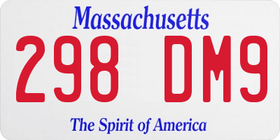 MA license plate 298DM9