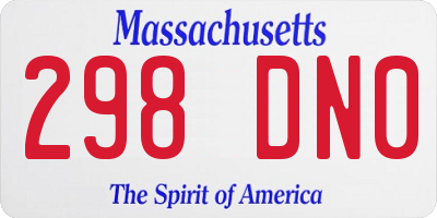 MA license plate 298DN0