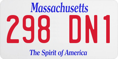 MA license plate 298DN1