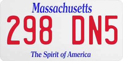 MA license plate 298DN5