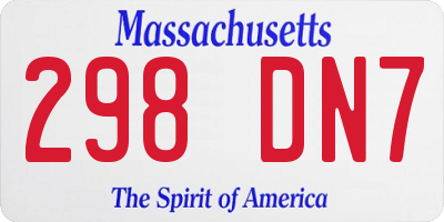 MA license plate 298DN7