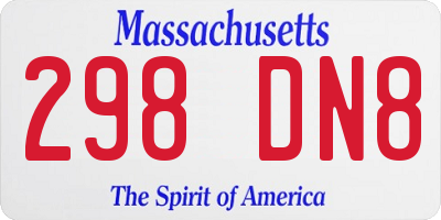 MA license plate 298DN8
