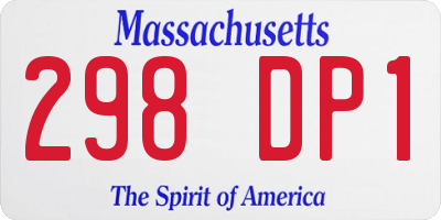 MA license plate 298DP1