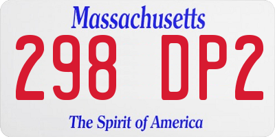 MA license plate 298DP2