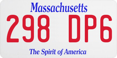 MA license plate 298DP6