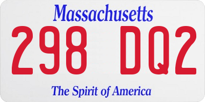 MA license plate 298DQ2