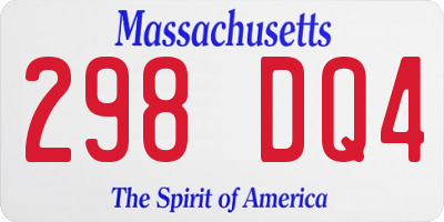 MA license plate 298DQ4