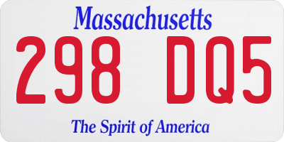 MA license plate 298DQ5