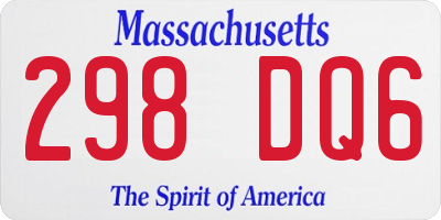 MA license plate 298DQ6