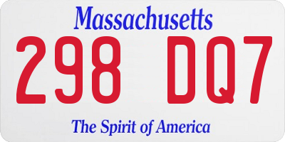MA license plate 298DQ7