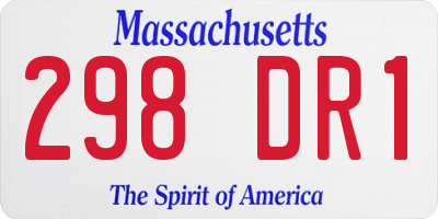 MA license plate 298DR1