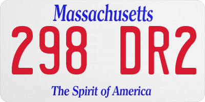 MA license plate 298DR2