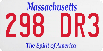 MA license plate 298DR3