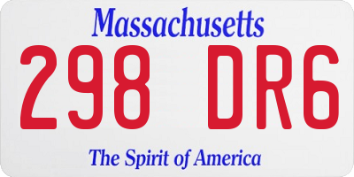 MA license plate 298DR6