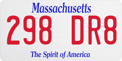 MA license plate 298DR8