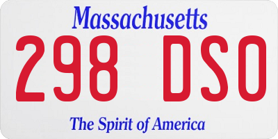 MA license plate 298DS0
